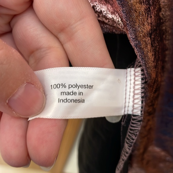 LANE BRYANT NWT Sz 14/16 Swing Satin Boatneck Blouse Festive Metallic Rose Pink - Picture 7 of 12